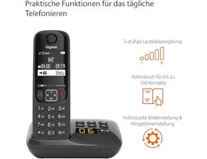 Gigaset AS690A Telefon BezprzewoDowy DECT, Czarny - image 2