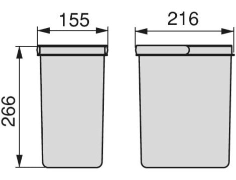 Zestaw koszy Emuca 2 szt. 14 l - 3