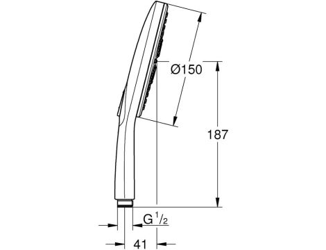 Słuchawka prysznicowa Grohe Vitalio chrom smartactive 150mm - 6