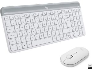 Zestaw klawiatura i mysz Logitech biały włoski układ - image 2