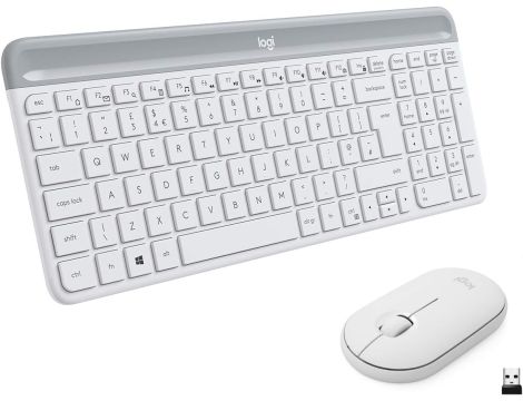 Zestaw klawiatura i mysz Logitech biały włoski układ - 2