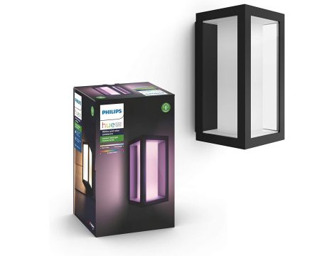 Kinkiet ogrodowy Philips hue czarny zintegrowane źródło LED 8 W - 2