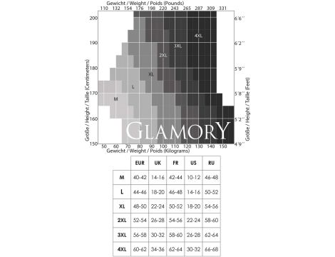 Rajstopy gładkie Glamory 20den czarny Black rozmiar 4XL (60-62) - 6