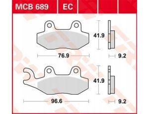 Zestaw klocków hamulcowych TRW MCB689