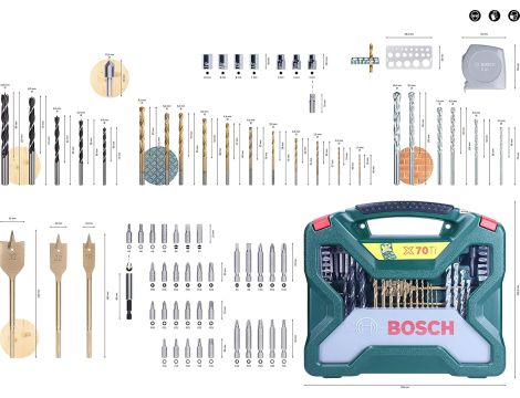 Zestaw wierteł i bitów Bosch X-line 2607019329 70 szt. - 4