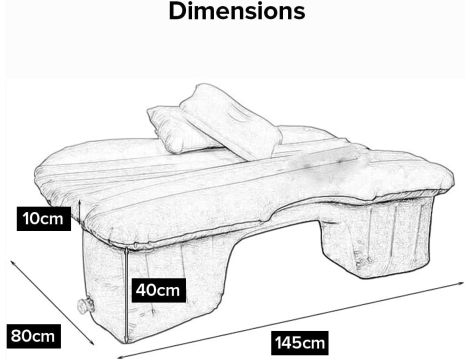 EDIESI , Materac samochodowy, Nadmuchiwany materac samochodowy szary - 5