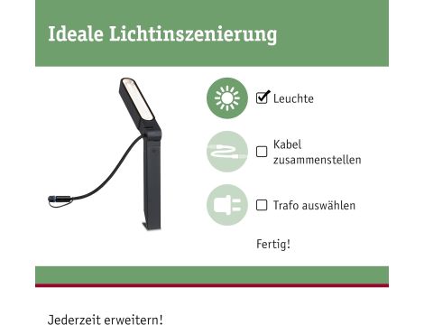 Paulmann PAULMANN Plug and Shine LED spot Ito IP65 3000K 6W antracyt 94545 - 3